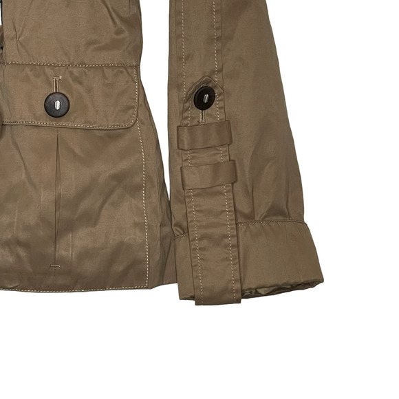 Ambition Womens Swing Jacket Size Medium Tan‎ Button & Tie Front Lined - Picture 4 of 7